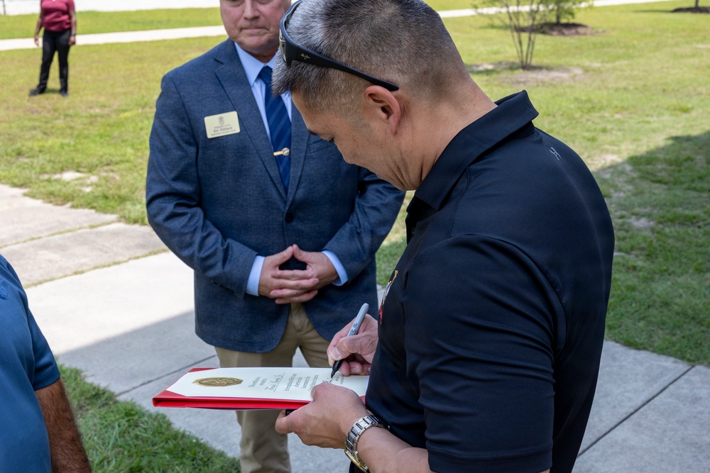 SECNAV Visits Camp Lejeune
