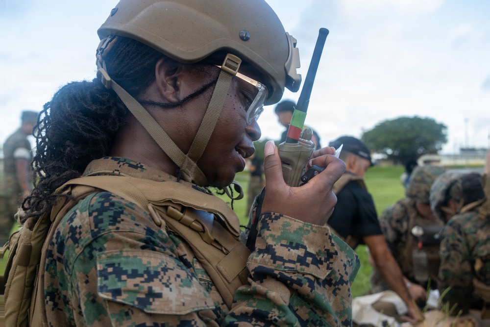 MAG-36 service members apply combat medicine
