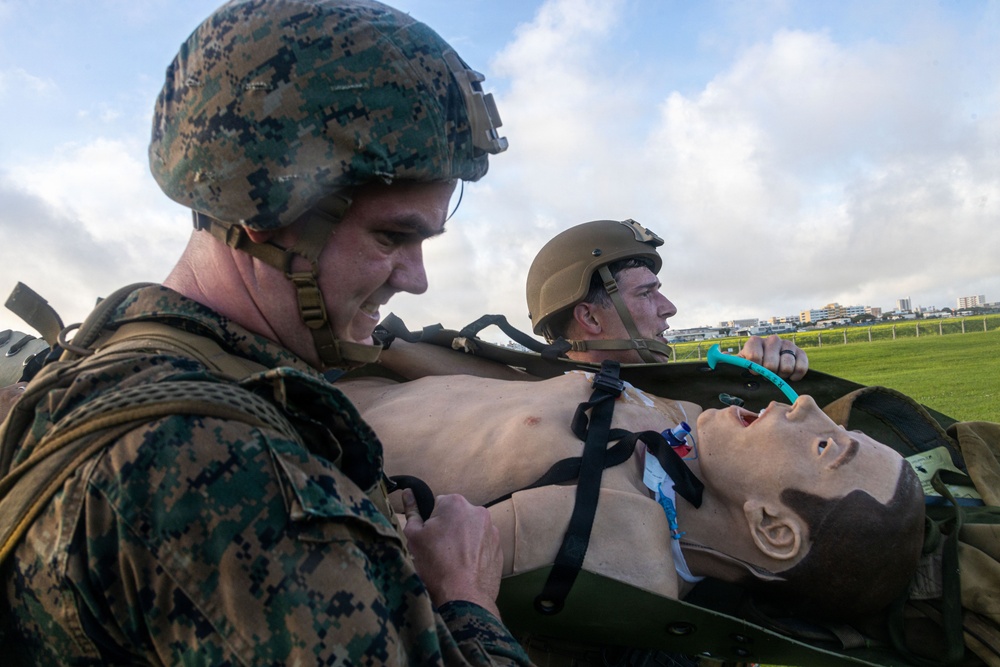 MAG-36 service members apply combat medicine