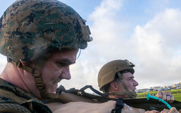 MAG-36 service members apply combat medicine