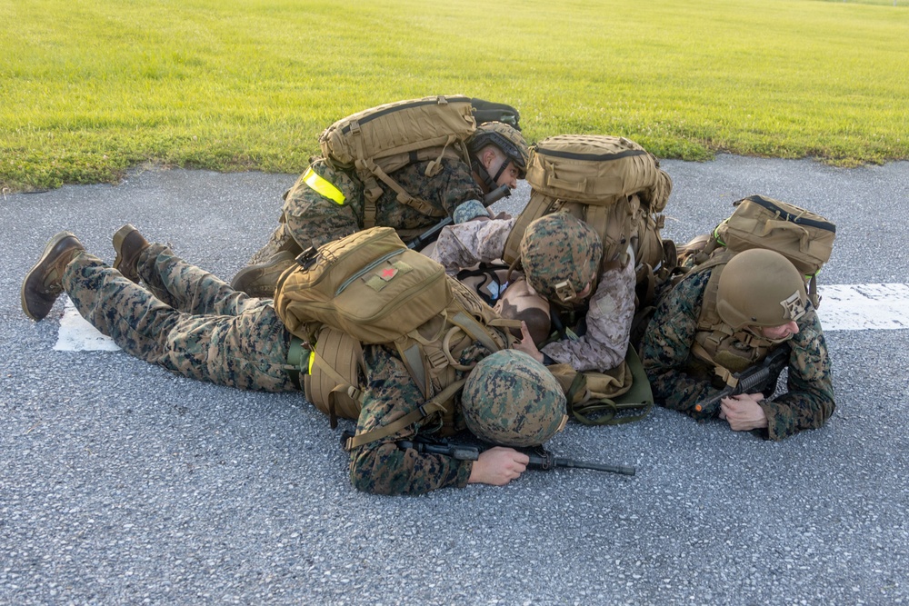 MAG-36 service members apply combat medicine