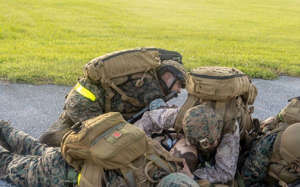 MAG-36 service members apply combat medicine