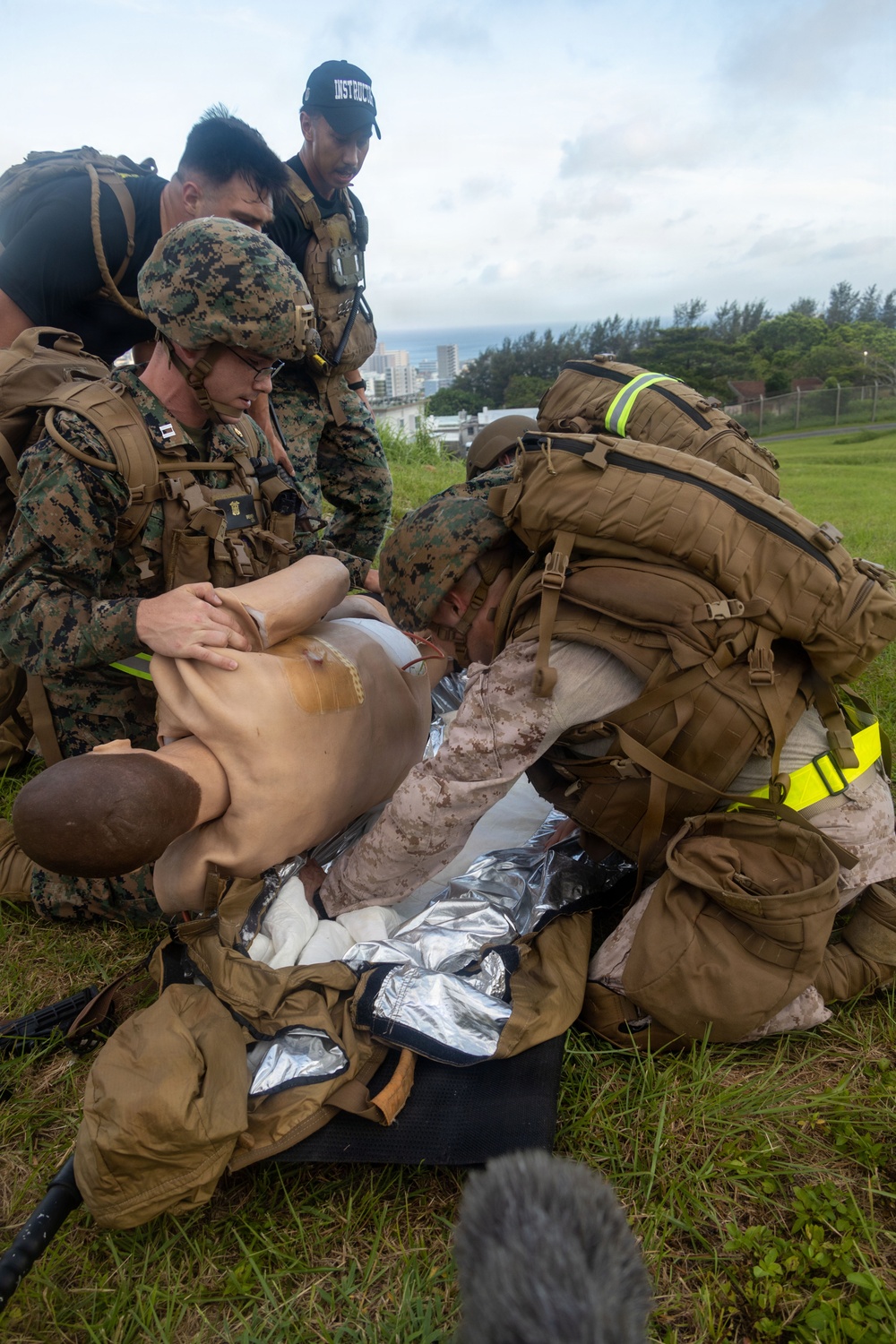 MAG-36 service members demonstrate medical response training in simulated tactical environment