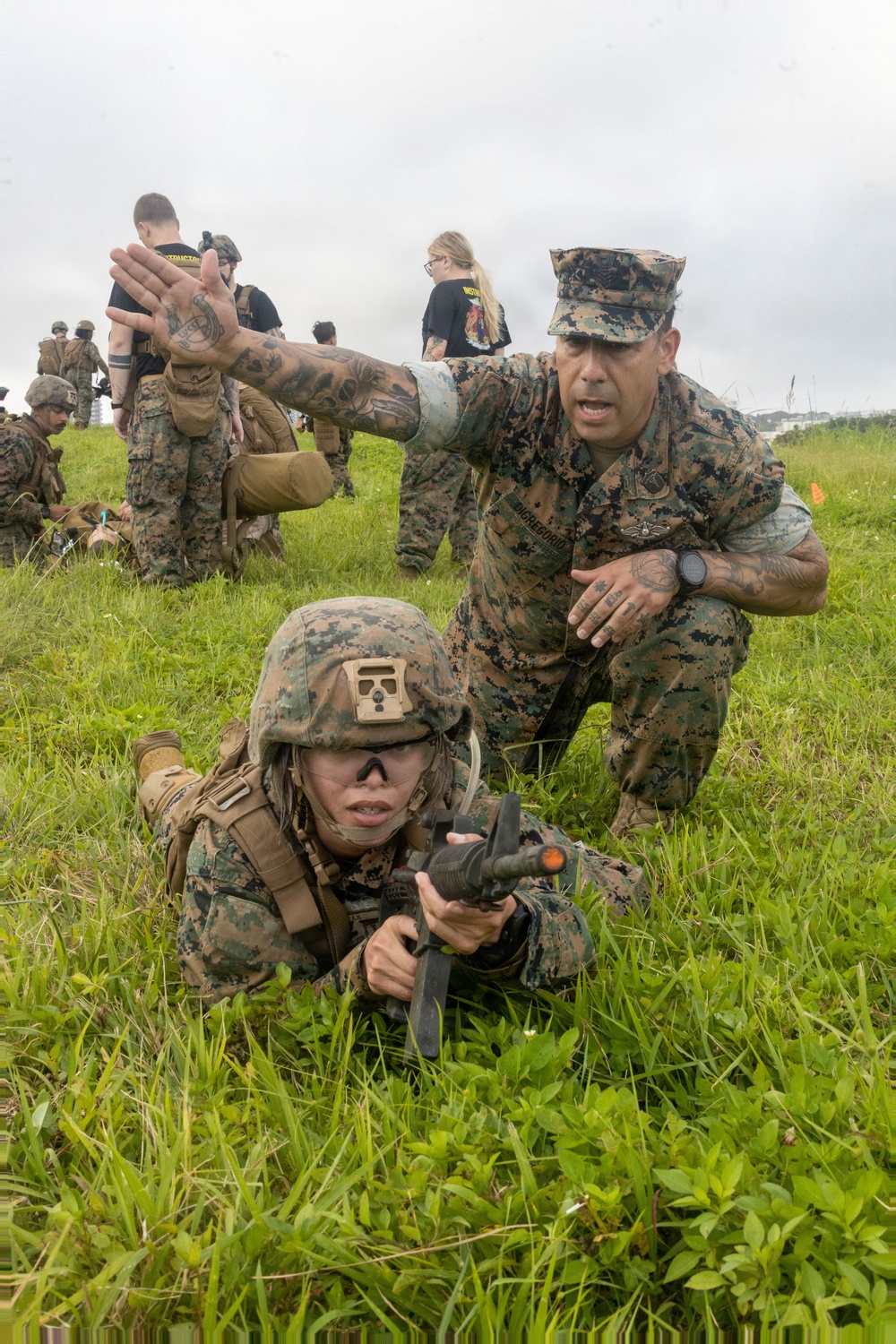 MAG-36 service members demonstrate medical response training in simulated tactical environment