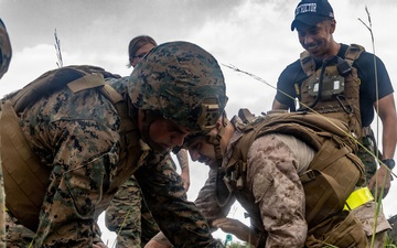 MAG-36 service members demonstrate medical response training in simulated tactical environment