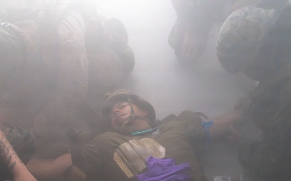 MAG-36 service members demonstrate medical response techniques