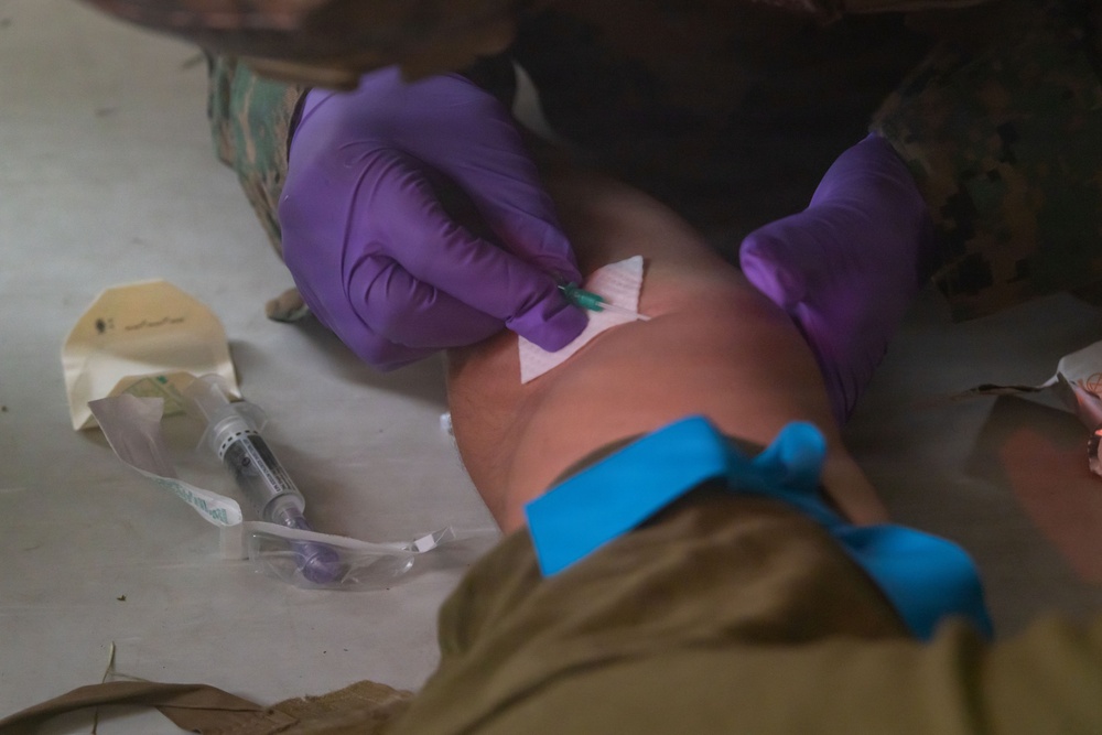 MAG-36 service members demonstrate medical response techniques