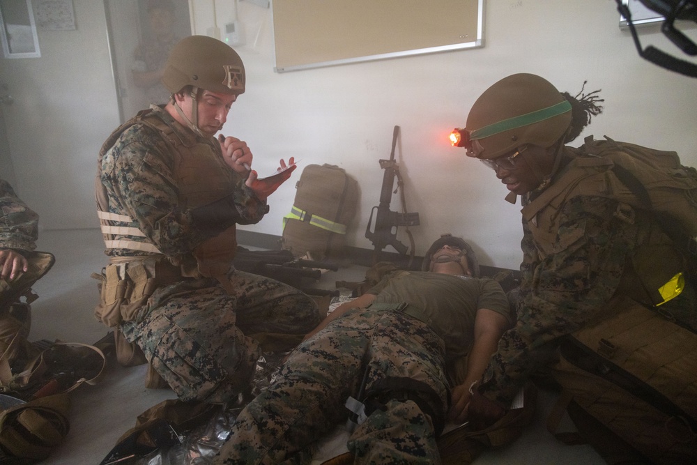 MAG-36 service members demonstrate medical response techniques