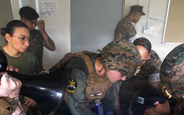 MAG-36 service members demonstrate medical response techniques