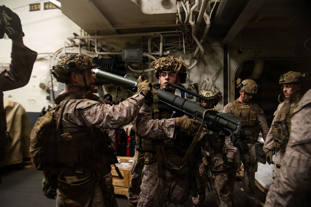 U.S. Marines Conduct Fast Reload Drills Aboard USS Boxer