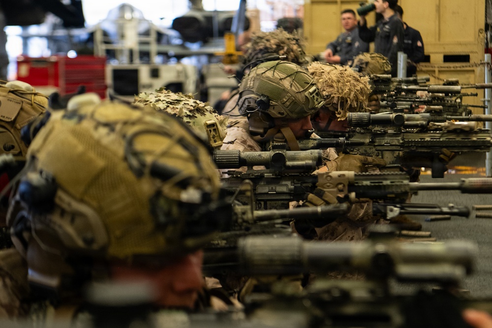 U.S. Marines Conduct Fast Reload Drills Aboard USS Boxer