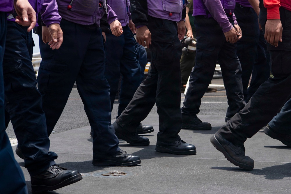 Boxer Sailors, 11th MEU Marines Conduct FOD Walkdown