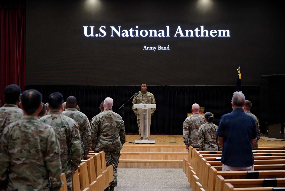 Soldier Performs National Anthems at Chaplain Corps Birthday Ceremony
