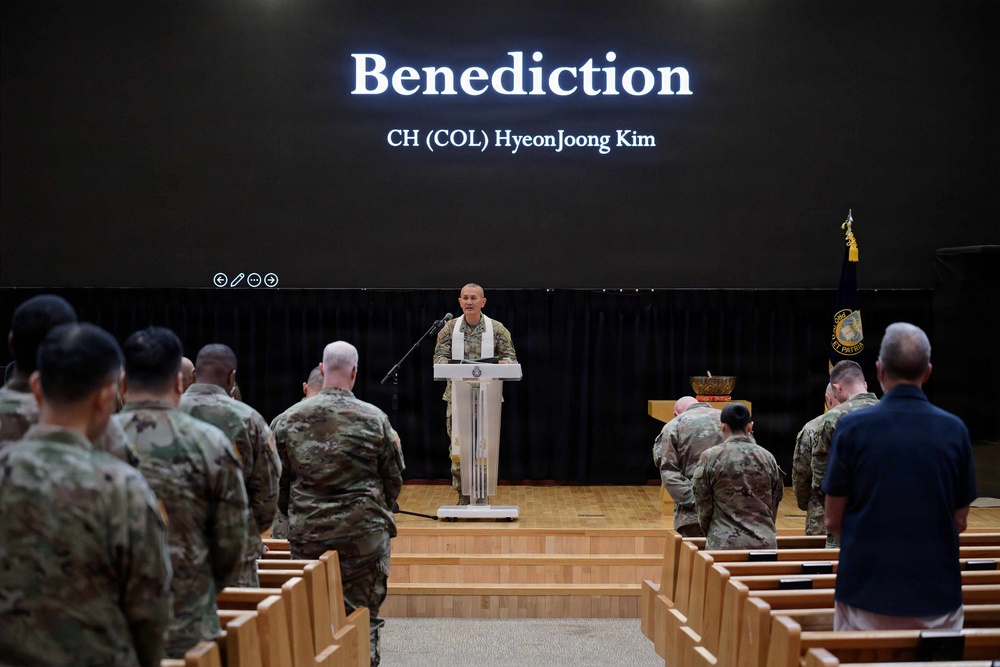 Chaplain Delivers Benediction at Chaplain Corps Birthday Ceremony