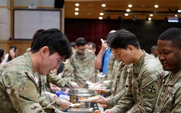 Soldiers Gather for Fellowship Following Ceremony