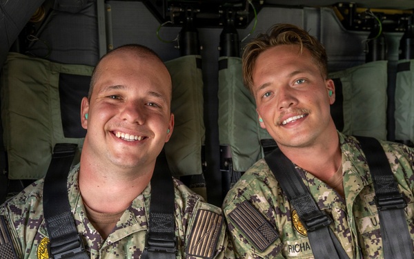 Navy seaman promotes on UH-60 Black Hawk