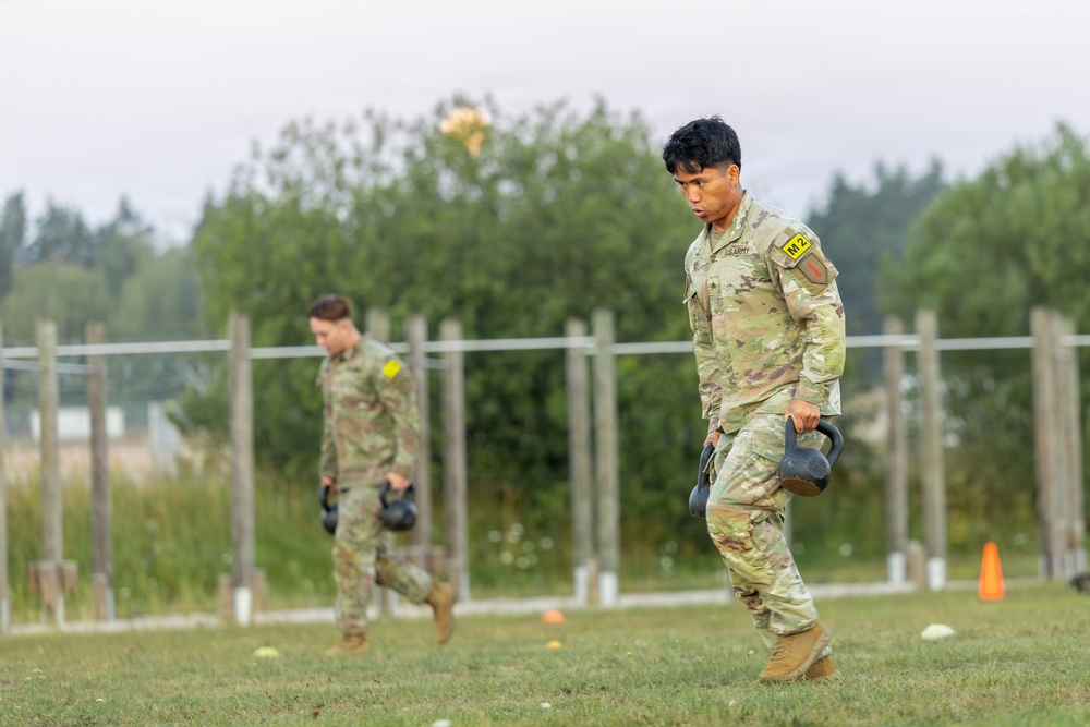 1st Infantry Division Soldiers Tackle AFT at USAREUR-AF Best Squad Competition