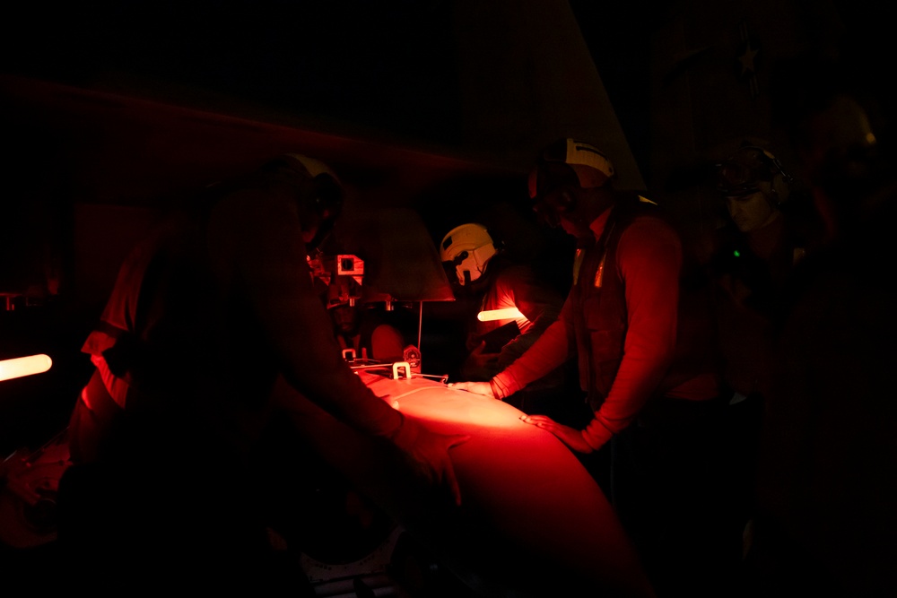 USS George H.W. Bush (CVN 77) Conducts Night Flight Operations