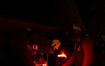 USS George H.W. Bush (CVN 77) Conducts Night Flight Operations