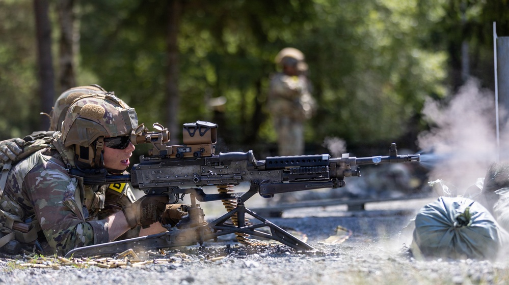 U.S. Army Europe and Africa Best Squad Competitors Conduct M240B Live-Fire