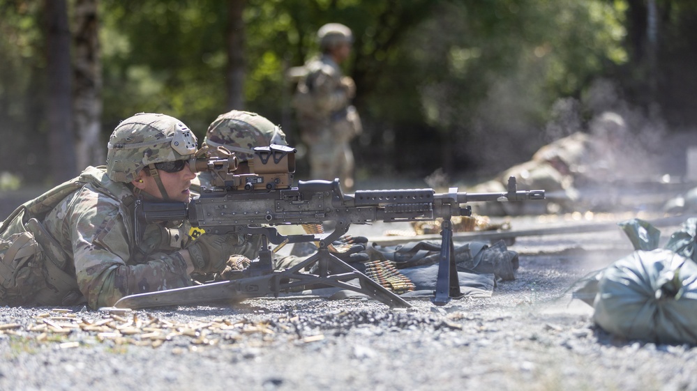 U.S. Army Europe and Africa Best Squad Competitors Conduct M240B Live-Fire