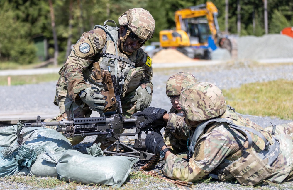 U.S. Army Europe and Africa Best Squad Competitors Conduct M240B Live-Fire