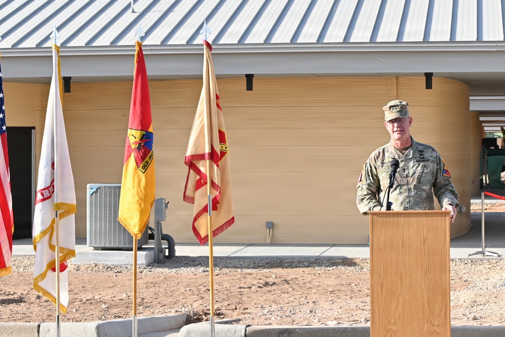 USACE Celebrates Ribbon Cutting for 3D-Printed Military Barracks at Fort Bliss