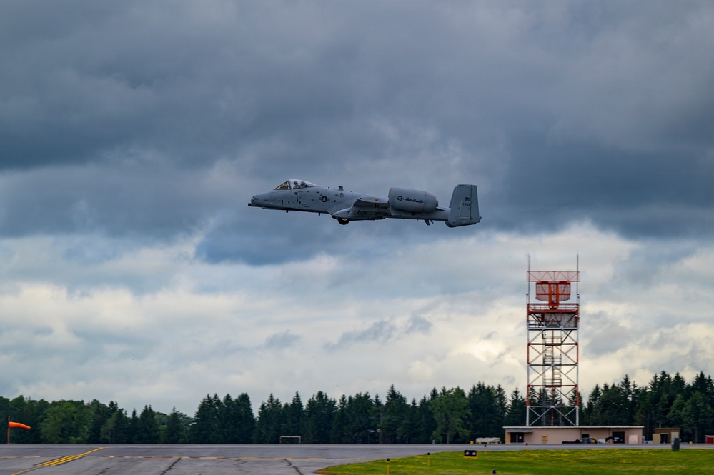 A-10 Thunderbolt II Performs Low Pass Over Hancock Field