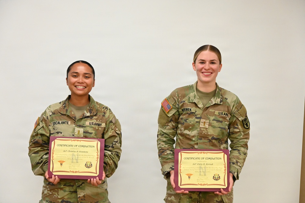 CRDAMC CNTP certifies two new Army nurses