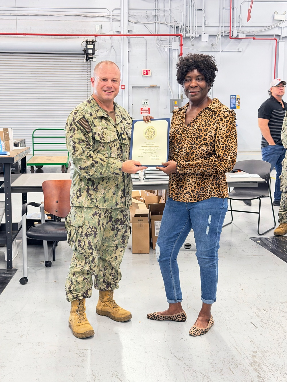 Flo Cunningham recognized for 45 years of federal service