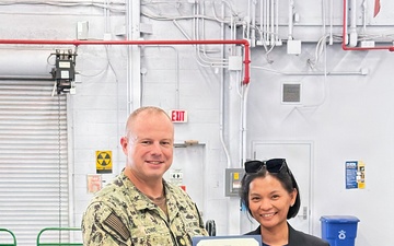 LS1 Frenny Deves receives Senior Sailor of the Quarter award