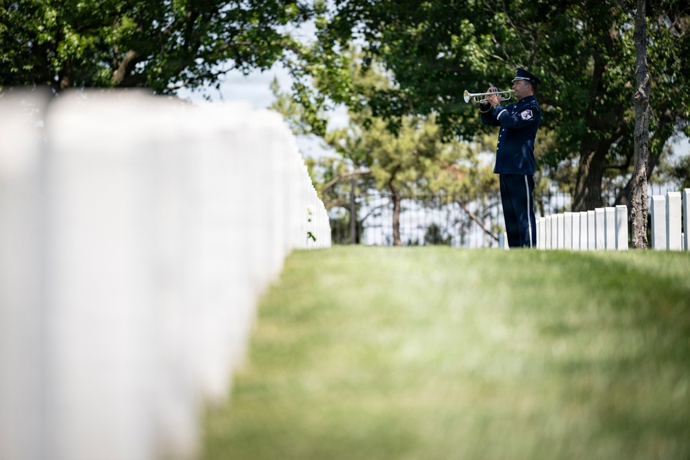 Military Funeral Honors are Conducted for U.S. Air Force Capt. Robert Gilliland Sr.