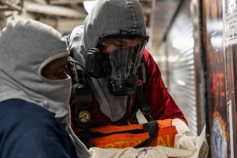 USS Gridley conducts General Quarters Drill