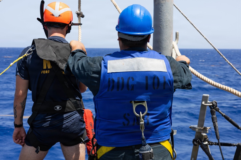 USS Gridley conducts Man Overboard Drill