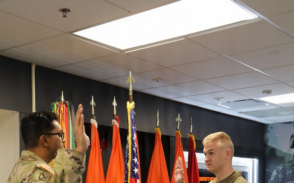 7th Signal Command Soldier Reaffirms Commitment Through Reenlistment
