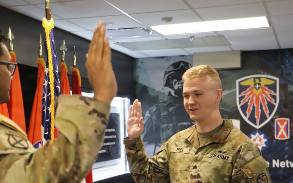7th Signal Command Soldier Reaffirms Commitment Through Reenlistment