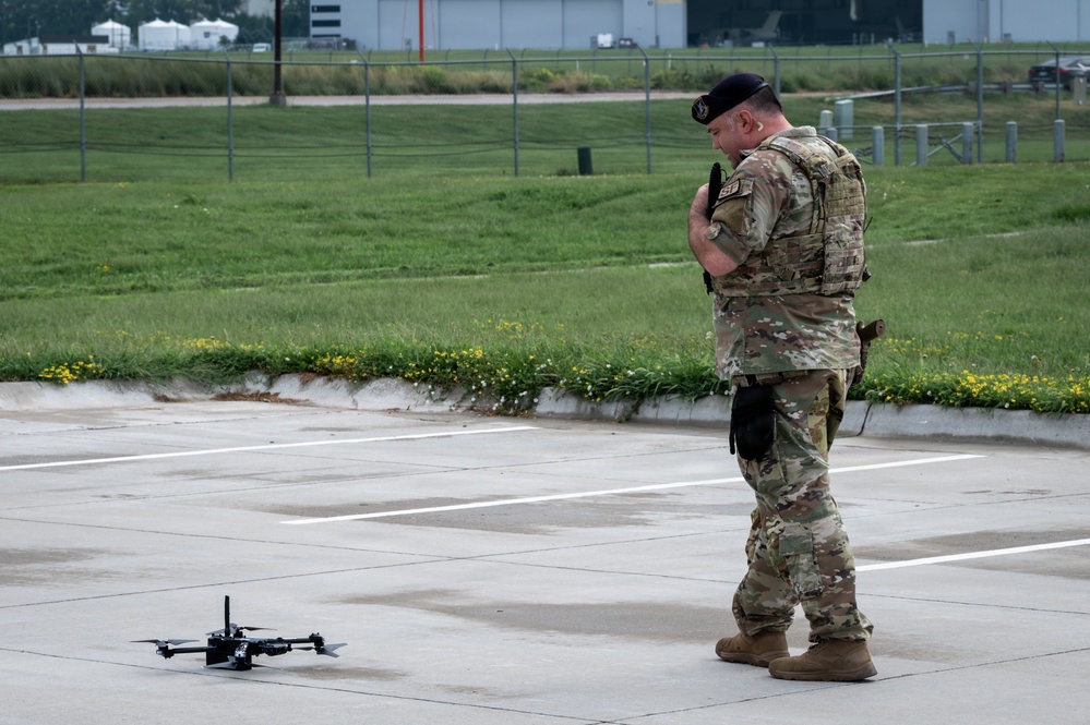155th ARW Conducts Base Drone Exercise