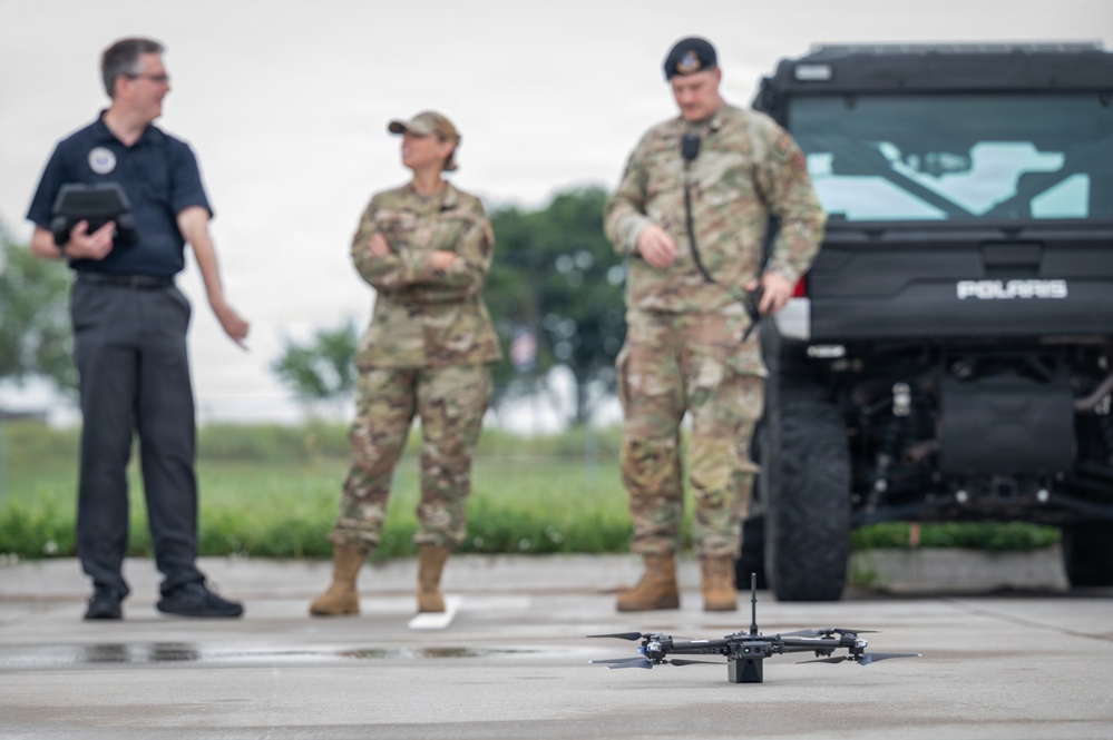 155th ARW Conducts Base Drone Exercise