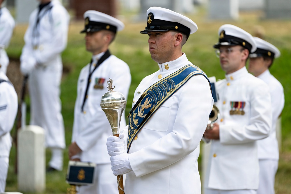 Full Military Funeral Honors with Escort are Conducted for U.S. Navy Cmdr. Raymond Stoetzer in Section 31