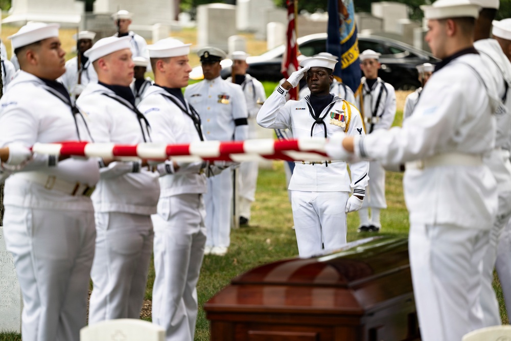 Full Military Funeral Honors with Escort are Conducted for U.S. Navy Cmdr. Raymond Stoetzer in Section 31