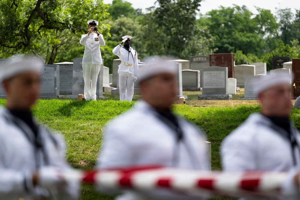 Full Military Funeral Honors with Escort are Conducted for U.S. Navy Cmdr. Raymond Stoetzer in Section 31