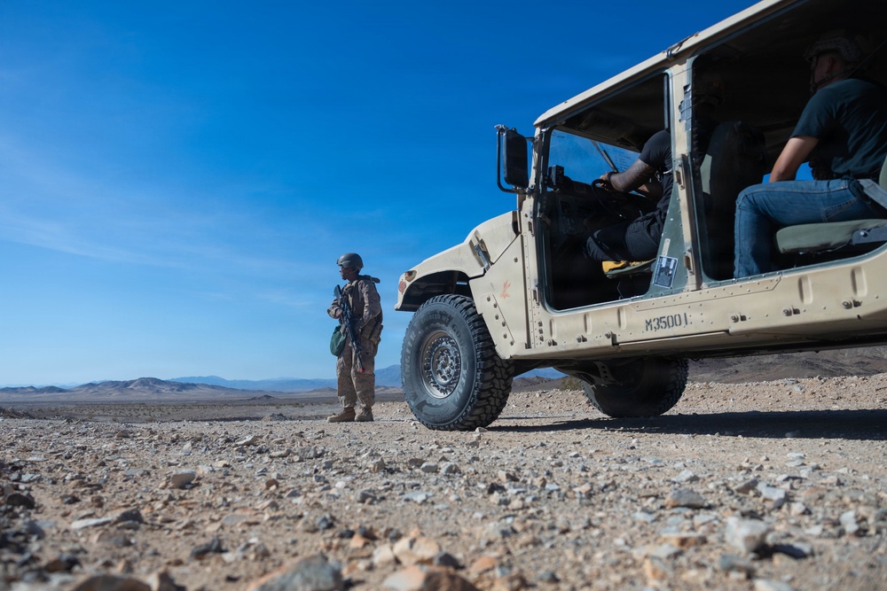 U.S. Marines with Combat Logistics Battalion 2 conduct Land Combat Element Forward Security training