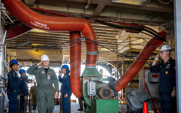 Deputy Assistant Secretary of the Navy for Budget/Director, Fiscal Management Division Tours USS America