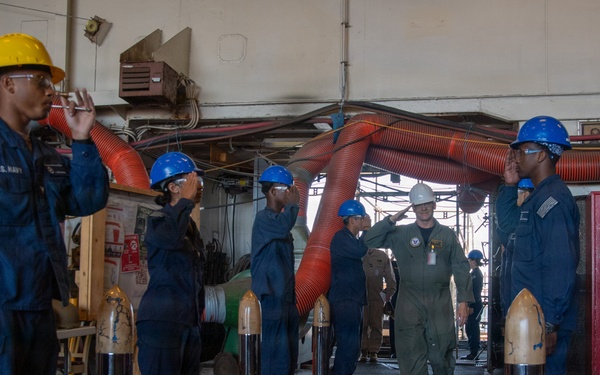 Deputy Assistant Secretary of the Navy for Budget/Director, Fiscal Management Division Tours USS America