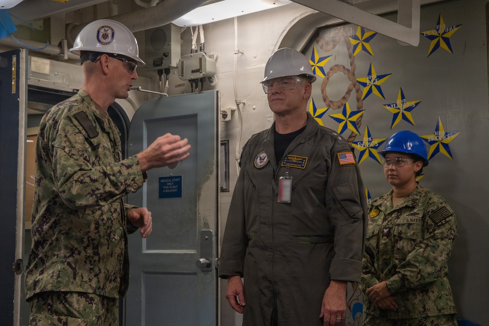Deputy Assistant Secretary of the Navy for Budget/Director, Fiscal Management Division Tours USS America
