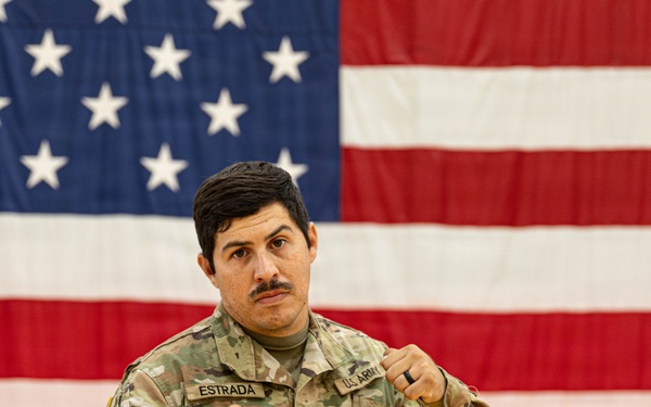 Soldier Poses for Combatives Tournament Portrait