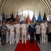 Katsuaki Kamiji, mayor of the city of Yokosuka, visits the USS Arizona Memorial with Adm. Steve Koehler, commander, U.S. Pacific Fleet