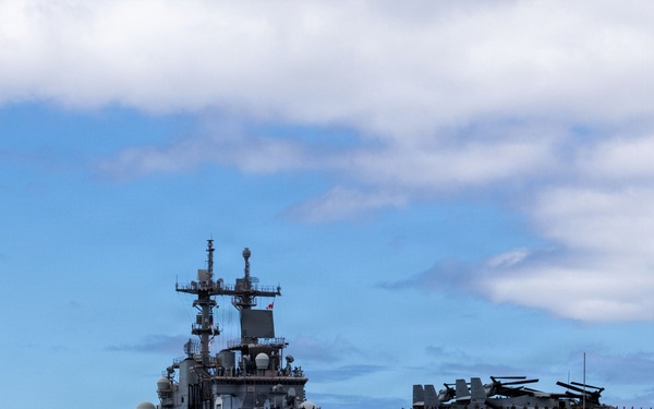 USS Essex returns to Pearl Harbor during RIMPAC 26