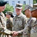U.S. Army Stuttgart Garrison Headquarters and Headquarters Company receive Safety Streamer Award during ceremony
