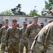 U.S. Army Stuttgart Garrison Headquarters and Headquarters Company receives Safety Streamer Award during ceremony